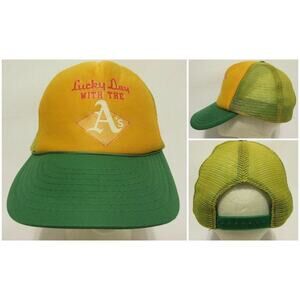 Old Vintage Lucky Day With The A's Oakland Athletics Baseball Snapback Hat Cap